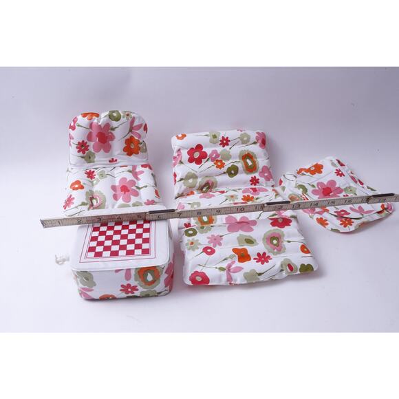 Inflatable, Barbie Doll Furniture, Toy Dollhouse, Playset, White, Floral, - Picture 3 of 3